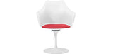 Iconik Interior Tulip Style Chaise de Salle à Manger avec accoudoirs - Chaise pivotante Blanche -Tulipan Gris Clair