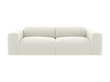 Vente-unique - Canapé 3 Places en Tissu Bouclette Blanc POGNI de Maison Céphy