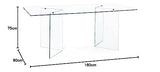 Mar.c.a. Design Table rectangulaire Iris, Plateau et Structure entièrement en Verre Non trempé épaisseur 10 mm - Mis. 180 x 90 x 75 cm.