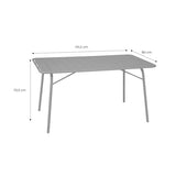 sweeek - Table de Jardin Pliante métal 4 Places. Beige. Amelia. 140x80cm. Traitement antirouille. Lattes et Bords arrondis.