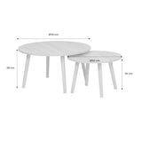 sweeek - Lot de 2 Tables Basses Rondes Effet frêne Népal