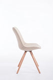 Chaise De Salle A Manger Toulouse en Tissu I Chaise Design Scandinave Dossier Et Assise Rembourrés I Pieds en Bois Ronds, Couleur:crème, Couleur du Cadre:Natura