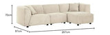 CONCEPT USINE | Canapé Modulable en Velours Côtelé | 3 Places + 1 Pouf | Monroe Beige | Style Moderne et Ultra Tendance | Large Assise et Pouf Modulable | Revêtement : Tissu 100% Polyester