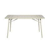 sweeek - Table de Jardin Pliante métal 4 Places. Beige. Amelia. 140x80cm. Traitement antirouille. Lattes et Bords arrondis.