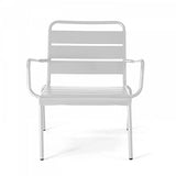 Oviala Palavas - Fauteuil de terrasse Bas Relax Acier Blanc