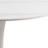 AC Design Furniture Marta Tables de Salle, Céramique Métal, Blanc, H: 75 x B: 90 x T: 90 cm