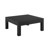 AltoBuy DEYTON - Table Basse Carrée 100cm Laquée Noir Brillant