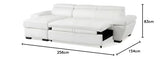 Vente-unique - Canapé d'angle Convertible en Cuir JONOVA - Blanc - Angle Gauche