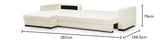 HOMIFAB Canapé d'angle à Gauche Convertible 5 Places en Tissu Bouclette Beige - Robin