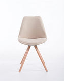 Chaise De Salle A Manger Toulouse en Tissu I Chaise Design Scandinave Dossier Et Assise Rembourrés I Pieds en Bois Ronds, Couleur:crème, Couleur du Cadre:Natura