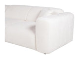 Vente-unique - Grand canapé d'angle Gauche en Tissu Bouclette Blanc POGNI de Maison Céphy