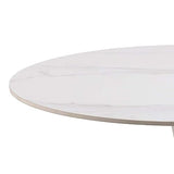 AC Design Furniture Marta Tables de Salle, Céramique Métal, Blanc, H: 75 x B: 90 x T: 90 cm