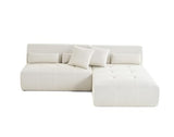 Lisa Design - Onyx - canapé modulable d'angle réversible 4 Places - en Tissu Mailles 3D, Beige