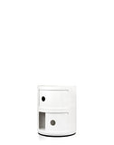 Kartell Componibili, Conteneur 2 éléments, Blanc, Base ronde