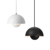 inBEKEA Lampe suspendue de style nordique pour restaurant, lampe suspendue en métal, mini 1 lumière, lampe suspendue macaron moderne en noir (blanc)