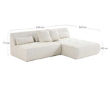 Lisa Design - Onyx - canapé modulable d'angle réversible 4 Places - en Tissu Mailles 3D, Beige