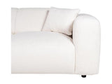 Vente-unique - Grand canapé d'angle Gauche en Tissu Bouclette Blanc POGNI de Maison Céphy