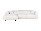 Vente-unique - Grand canapé d'angle Gauche en Tissu Bouclette Blanc POGNI de Maison Céphy