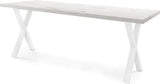 WFL GROUP Table de Salle à Manger rectangulaire Extensible - Grande Table de Style Moderne avec Pieds métalliques Blanc - 160 à 260 cm - Compacte - Marbre Blanc