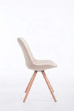Chaise De Salle A Manger Toulouse en Tissu I Chaise Design Scandinave Dossier Et Assise Rembourrés I Pieds en Bois Ronds, Couleur:crème, Couleur du Cadre:Natura