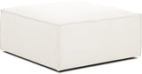 Canapé d'angle modulable avec Pouf Deiso 100 pour Cent Lin Écru