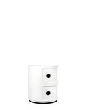 Kartell Componibili, Conteneur 2 éléments, Blanc, Base ronde