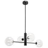 MAZAGE Suspension industrielle d'îlot de cuisine avec abat-jour en verre de globe, plafonniers en métal, lustre noir pour salle à manger de couloir de salon needed