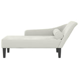 Chaise longue avec coussins crème velours