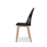 Kosmi Chaise de Salle à Manger EMY Noire avec Pieds en Bois