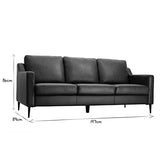Miliboo Canapé Vintage 3 Places Cuir Marron et Bois Noir OXMO
