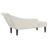 Chaise longue avec coussins crème velours