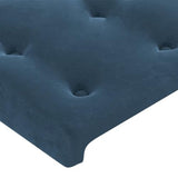 Brokky Tête de lit avec Oreilles Bleu foncé 147x23x78/88 cm Velours,Tete de lit capitonnée,tête de lit à Poser au Sol