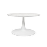 Milton & Oldbrook Table Basse Ø 80 cm Prague Aspect Marbre Blanc