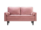 Vente-unique - Canapé 2 Places en Velours FLEUET - Vieux Rose - Velours