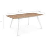 IDMarket - Table scandinave Extensible Rectangle Inga 6-8 Personnes Plateau Bois Pieds Blancs 160-200 cm