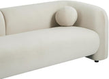 Vente-unique-Canapé 3 Places en Velours Beige OVOTAS