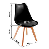 TEENO Chaises de Salle à Manger Scandinaves, Chaise de Bureau et de Salon,Chaises Rétro Bois de hêtre Massif,pour Chambre, Salon, Cuisine et Salle à Manger Noir(Black, Lot de 4)…