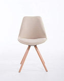 Chaise De Salle A Manger Toulouse en Tissu I Chaise Design Scandinave Dossier Et Assise Rembourrés I Pieds en Bois Ronds, Couleur:crème, Couleur du Cadre:Natura