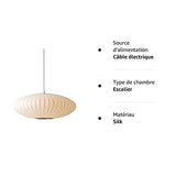 Lustres SCH Round Lantern Restaurant, Lampes Suspension Plafonnier Lampe Suspension d'éclairage au Plafond Designer Bubble Saucer tête Unique Plat Scoop Cocoon Style Japonais