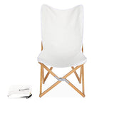 Navaris Chaise Pliante Style Papillon – Siège Pliable en Bois 54 x 70 x 93 cm avec Toile Lavable – pour extérieur Camping Jardin Balcon terrasse