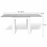 IDMarket - Table à Manger Extensible Rectangle Dona 6-8 Personnes Plateau Effet béton 80-160 cm
