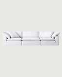 UNIQKA Cloud - Canapé 3 Places en Lin Blanc