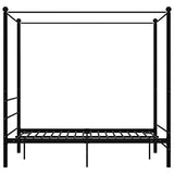 Générique LARRYHOT Cadre de lit à baldaquin Noir Métal 140x200 cm Lits & Accessoires,Lits & Cadres de lit,Noir