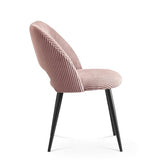 B&D Home Chaises de Salle à Manger Vicky Lot de 2, Chaise rembourrée en Velours côtelé pour Salle à Manger, Cuisine, Salon, Bureau, Coiffeuse, Design scandinave Rustique, Cordon Rose, 11126-ROSA-2