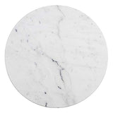 Lolahome Table de Salle à Manger Ronde en marbre et métal Vintage Noir/Blanc 80 x 71 cm