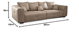 CAVADORE Big Sofa Mavericco - Love Seat - XXL - Design Moderne - Aspect Cuir - avec Coussin de Dossier et Coussin décoratif - 287 x 69 x 108 cm (l x H x P) - Microfibre Beige