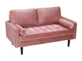 Vente-unique - Canapé 2 Places en Velours FLEUET - Vieux Rose - Velours