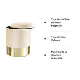 TecTake Pouf Rond avec Coffre de Rangement Tabouret Aspect Velours Base en Acier Doré Design Elégant – Diverses Couleurs (Crème)