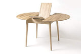 Nordic Story Escandi 6 Table de salle à manger ronde extensible en bois de chêne massif Style nordique 93-123 x 93 x 75 cm (chêne blanchi)