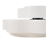 OOIILLEE Table Basse Rotative Design Fleur avec Plateau Tournant 360° - Table de Salon Double Étage à 2 Plateaux - Blanc Crème en MDF, Support jusqu'à 30 kg (74,8 x 67,5 x 31 cm)